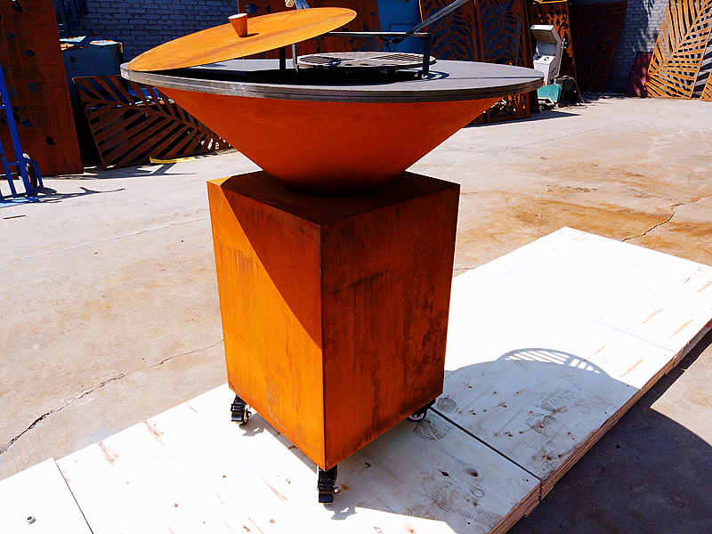 Corten Steel BBQ Grill Table